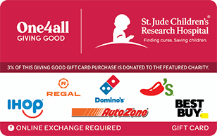 Giving Good® St. Jude Children's Research Hospital® Gift Card