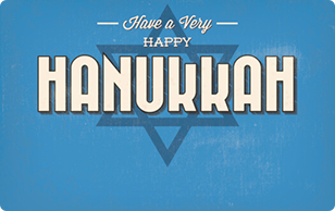 Cartão de bênção do festival para Chanukah HappyHanukkah Gift Card