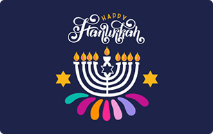 Cartão de bênção do festival para Chanukah HappyHanukkah Gift Card